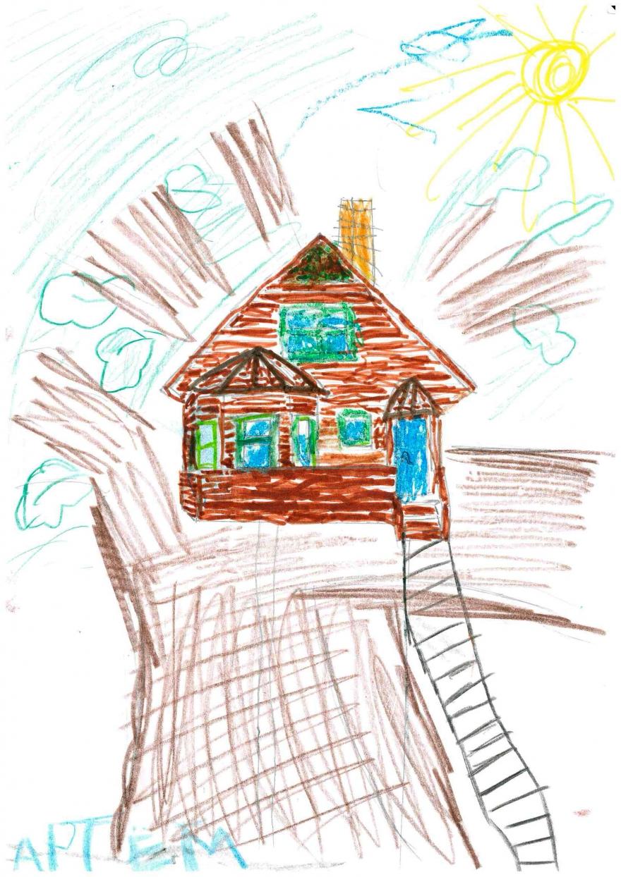 Детские рисунки домов карандашом